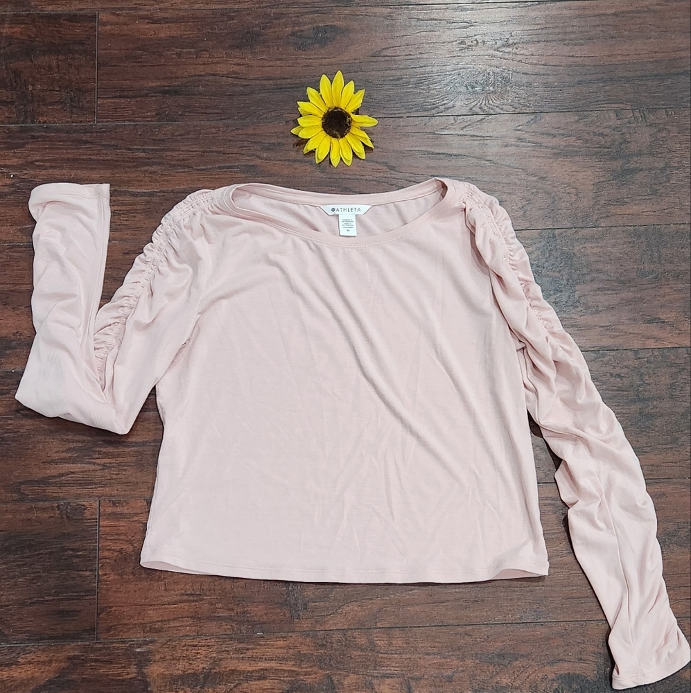 Athleta All Around Ruched Long Sleeve Top in Pink. 🩷 - Picture 3 of 7